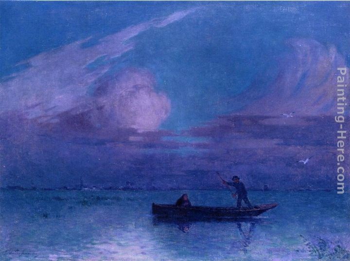 Ferdinand Loyen Du Puigaudeau Nighttime Boat Ride at Briere